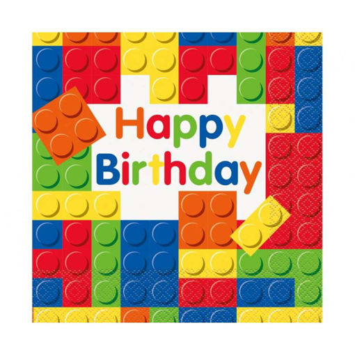 Picture of BUILDING BLOCKS PAPER NAPKINS 33X33M - 16 PACK